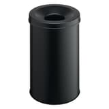 Corbeille anti-feu, couvercle étouffoir SAFE 30 litres DURABLE - Corbeille anti-feu DURABLE SAFE 30 litres noire, vue d'ensemble