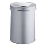 Corbeille anti-feu, couvercle étouffoir SAFE 30 litres DURABLE - Corbeille anti-feu DURABLE SAFE 30 litres grise, vue d'ensemble