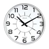 Grande horloge murale silencieuse, Ø 38 cm MAXI POP gris métal UNILUX - Grande horloge murale silencieuse UNILUX MAXI POP gris métal, vue d'ensemble