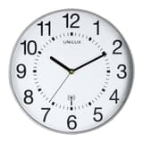 Grande horloge murale radio-pilotée, Ø 38 cm MAXI WAVE gris métal UNILUX - Grande horloge murale radio-pilotée UNILUX MAXI WAVE gris métal, vue d'ensemble