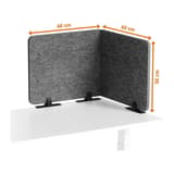Écran de bureau acoustique pliable, 120 ou 160 cm EFFECT 120 DURABLE - Écran de bureau acoustique DURABLE EFFECT 120, plié en angle, deux segments de 60 cm