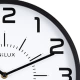 Horloge murale silencieuse, Ø 30,5 cm POP noir UNILUX - Horloge murale silencieuse UNILUX POP noir, détail du cadran