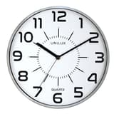 Horloge murale silencieuse, Ø 30,5 cm POP gris métal UNILUX - Horloge murale silencieuse UNILUX POP gris métal, vue d'ensemble