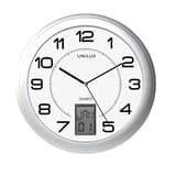 Horloge murale à dateur digital, Ø 31 cm INSTINCT gris métal UNILUX - Horloge murale à dateur digital UNILUX INSTINCT gris métal, vue d'ensemble