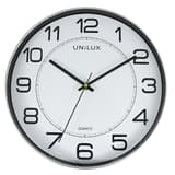 Horloge murale aimantée, Ø 30 cm MAGNET gris métal UNILUX - Horloge murale aimantée UNILUX MAGNET gris métal, vue d'ensemble