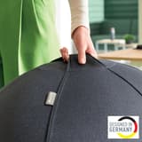 Ballon d'assise, anti-roulis Ergo Active Ø 65 cm gris foncé LEITZ - Ballon d'assise LEITZ Ergo Active Ø 65 cm gris foncé, poignée de transport