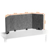Écran de bureau acoustique, 160 x 50 cm EFFECT 160 DURABLE - Écran de bureau acoustique DURABLE EFFECT 160, plié en U, quatre segments de 40 cm