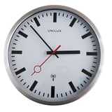 Horloge de gare radio-pilotée, Ø 35,5 cm STATION gris métal UNILUX - Horloge de gare radio-pilotée UNILUX STATION gris métal, vue d'ensemble