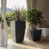 Bac à plantes carré, bac amovible Diva BASALT carré 43,5 cm anthracite POÉTIC - Bac à plantes carré Poétic Diva BASALT carré 43,5 cm anthracite, avec le bac carré haut Diva
