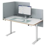Écran de bureau acoustique réglable en hauteur, 80 x 70 cm séparateur réglable 80 cm LEITZ - Écran de bureau acoustique réglable en hauteur LEITZ séparateur réglable 80 cm, plusieurs panneaux autour d'un poste