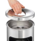 Cendrier-poubelle à couvercle étouffoir, 17 litres SAFE argent métallisé DURABLE - Cendrier-poubelle à couvercle étouffoir DURABLE SAFE argent métallisé, couvercle retiré