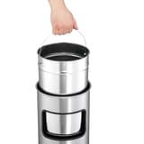 Cendrier-poubelle à couvercle étouffoir, 17 litres SAFE argent métallisé DURABLE - Cendrier-poubelle à couvercle étouffoir DURABLE SAFE argent métallisé, seau intérieur retiré