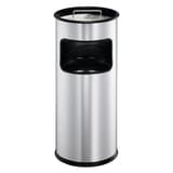 Cendrier-poubelle avec sable, 17 litres rond argent métallisé DURABLE - Cendrier-poubelle avec sable DURABLE rond argent métallisé, vue d'ensemble