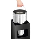 Cendrier-poubelle avec sable, 17 litres carré noir DURABLE - Cendrier-poubelle avec sable DURABLE carré noir, récipient intérieur retiré
