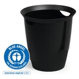 Corbeille à papier, 2 poignées de transport TREND 16 litres DURABLE - Corbeille à papier DURABLE TREND 16 litres noire, avec le label Ange bleu