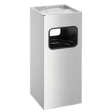 Cendrier-poubelle avec sable, 17 litres carré argent métallisé DURABLE - Cendrier-poubelle avec sable DURABLE carré argent métallisé, vue d'ensemble
