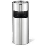 Cendrier-poubelle en inox avec sable, 17 litres rond inox brossé DURABLE - Cendrier-poubelle en inox avec sable DURABLE rond inox brossé, vue d'ensemble