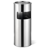 Cendrier-poubelle en inox avec sable, 17 litres rond inox brossé DURABLE - Cendrier-poubelle en inox avec sable DURABLE rond inox brossé, vue de face