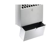 Cendrier mural verrouillable, 4 litres argent métallisé DURABLE - Cendrier mural verrouillable DURABLE argent métallisé, bac intérieur ouvert