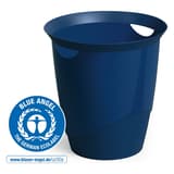 Corbeille à papier, 2 poignées de transport TREND 16 litres DURABLE - Corbeille à papier DURABLE TREND 16 litres bleue, avec le label Ange bleu