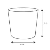 Pot de fleurs conique, aspect calcaire ELEMENT conique Ø 40 cm kaki POÉTIC - Pot de fleurs conique Poétic ELEMENT conique Ø 40 cm kaki, schéma des cotes