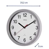Horloge murale radio-pilotée, Ø 25 cm run radio argent MAUL - Horloge murale radio-pilotée MAUL run radio argent, dimensions