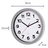 Horloge murale radio-pilotée, Ø 30 cm step 30 radio argent MAUL - Horloge murale radio-pilotée MAUL step 30 radio argent, dimensions