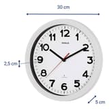 Horloge murale radio-pilotée, Ø 30 cm step 30 radio blanc MAUL - Horloge murale radio-pilotée MAUL step 30 radio blanc, dimensions