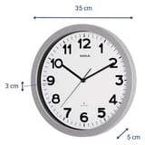 Horloge murale radio-pilotée, Ø 35 cm step 35 argent MAUL - Horloge murale radio-pilotée MAUL step 35 argent, dimensions