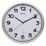 Grande horloge murale radio-pilotée, Ø 40 cm step 40 argent MAUL - Grande horloge murale radio-pilotée MAUL step 40 argent, vue d'ensemble