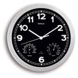 Horloge radio-pilotée, thermomètre et hygromètre drive argent MAUL - Horloge radio-pilotée MAUL drive argent, vue d'ensemble