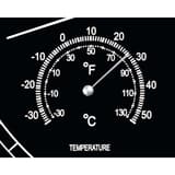 Horloge radio-pilotée, thermomètre et hygromètre drive argent MAUL - Horloge radio-pilotée MAUL drive argent, détail du thermomètre