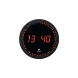 Horloge murale digitale LED, Ø 30 cm HORLED noir ALBA - Horloge murale digitale LED ALBA HORLED noir, vue d'ensemble