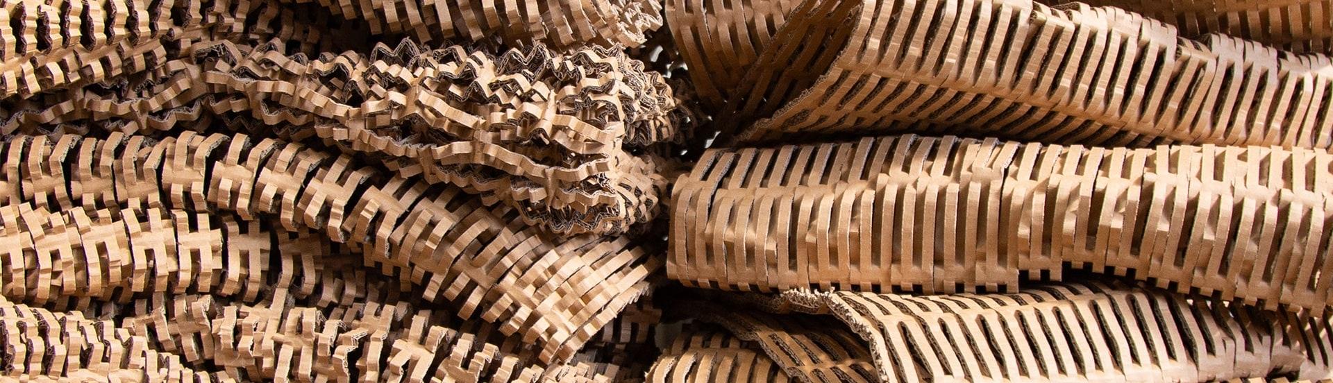 Nattes de calage en carton recyclé produites par un matelasseur HSM ProfiPack