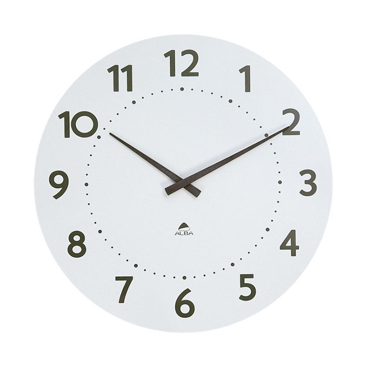 Grande horloge murale en bois silencieuse ALBA HORMILENA 55 blanc, vue d'ensemble