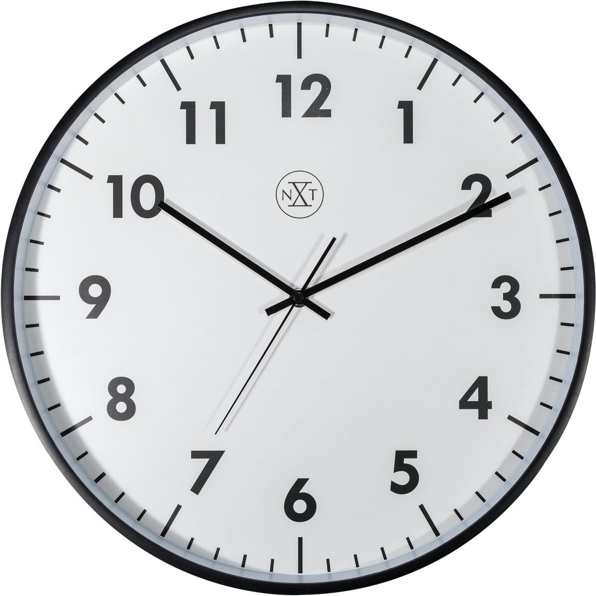 Grande horloge murale silencieuse NeXtime NXT New noir, vue d'ensemble