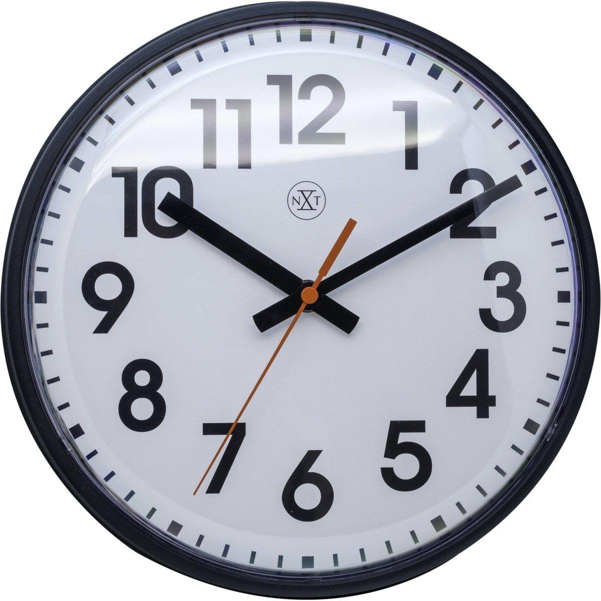 Horloge murale à quartz NeXtime NXT Peter noir, vue d'ensemble