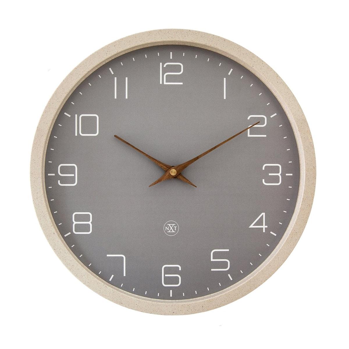 Horloge murale silencieuse papier et bioplastique NeXtime NXT Eco beige, vue d'ensemble