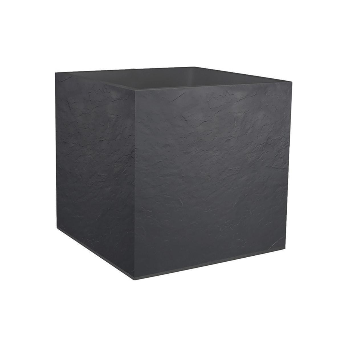 Bac à plantes carré double paroi EDA VOLCANIA carré 40 cm anthracite, vue d'ensemble