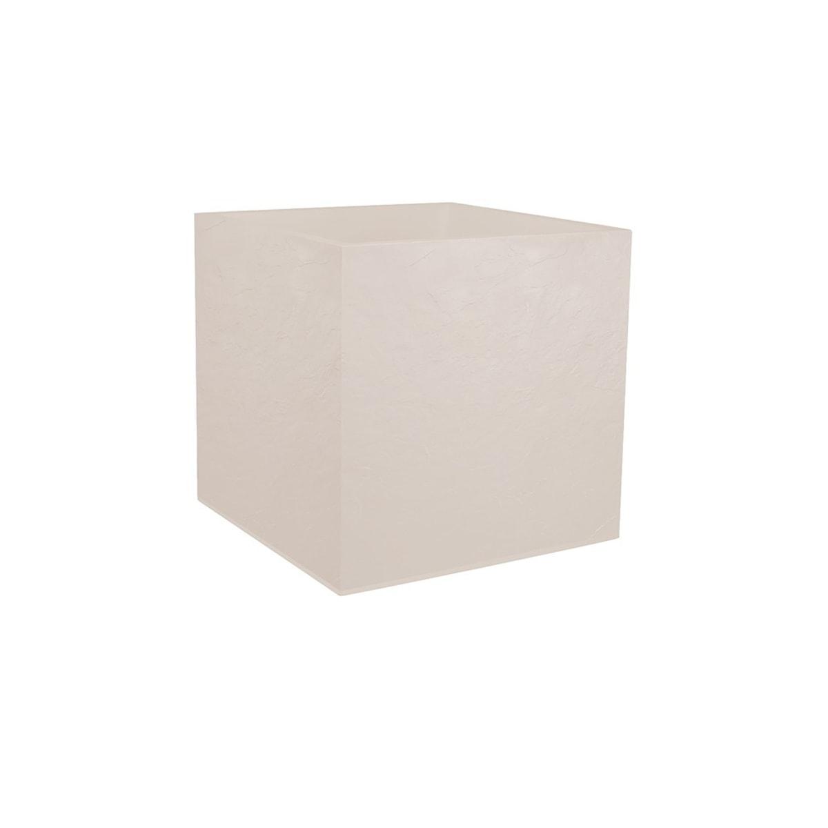Bac à plantes carré double paroi EDA VOLCANIA carré 40 cm beige, vue d'ensemble