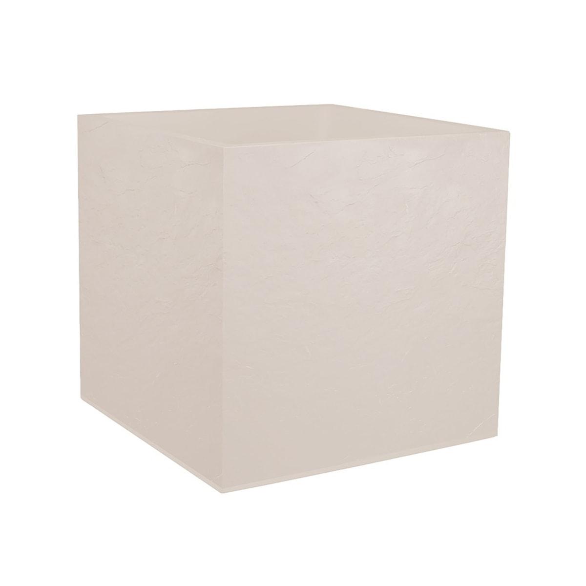 Bac à plantes carré double paroi EDA VOLCANIA carré 50 cm beige, vue d'ensemble
