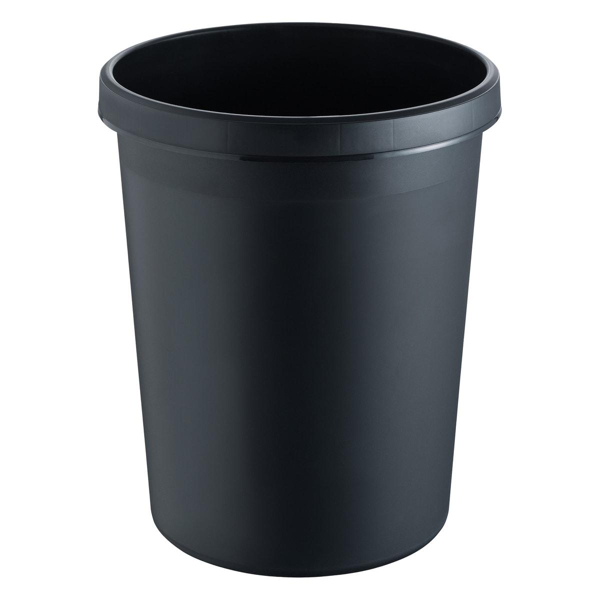 Corbeille à papier helit the german 45 litres noire, vue d'ensemble