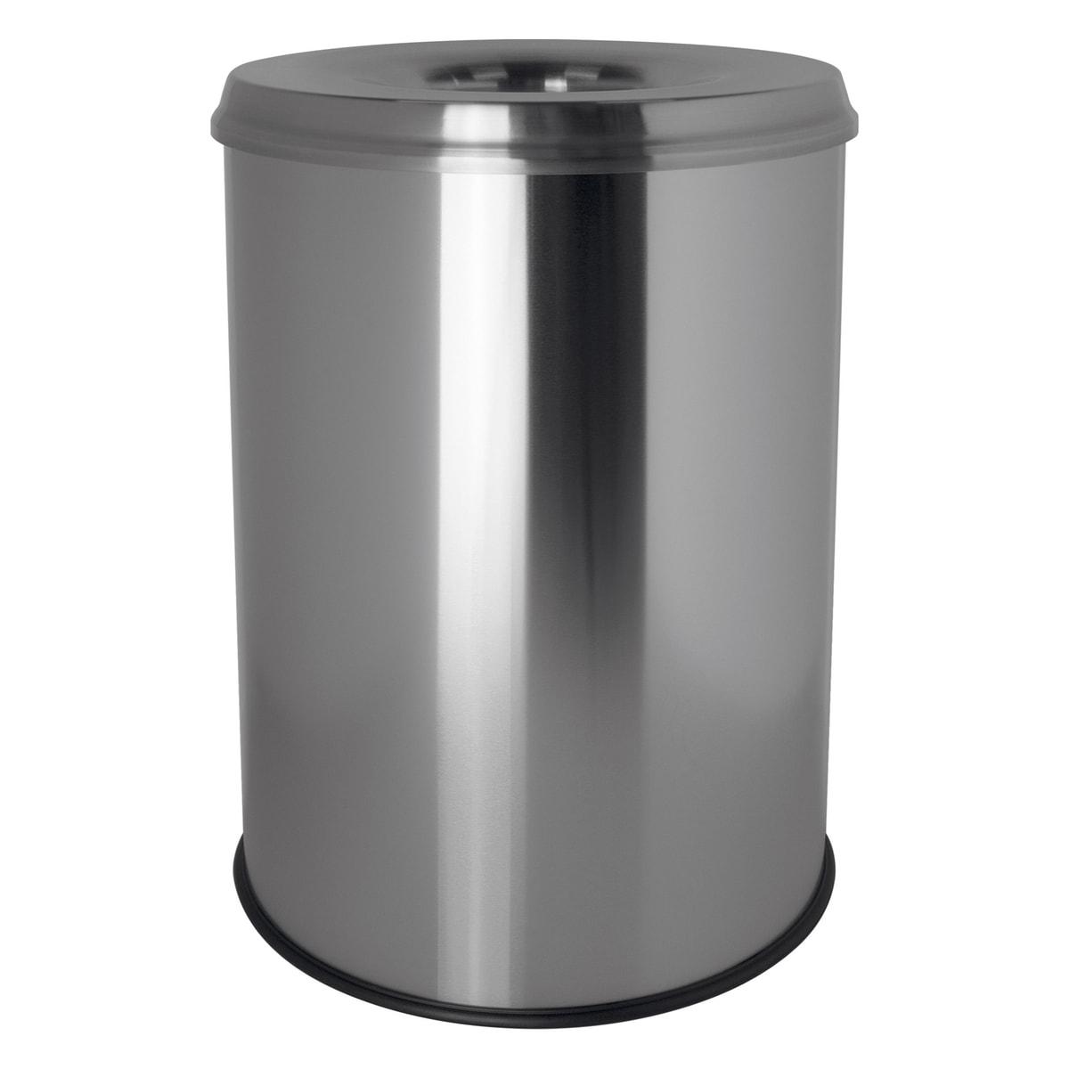 Corbeille anti-feu helit the guardian 15 litres argent, vue d'ensemble