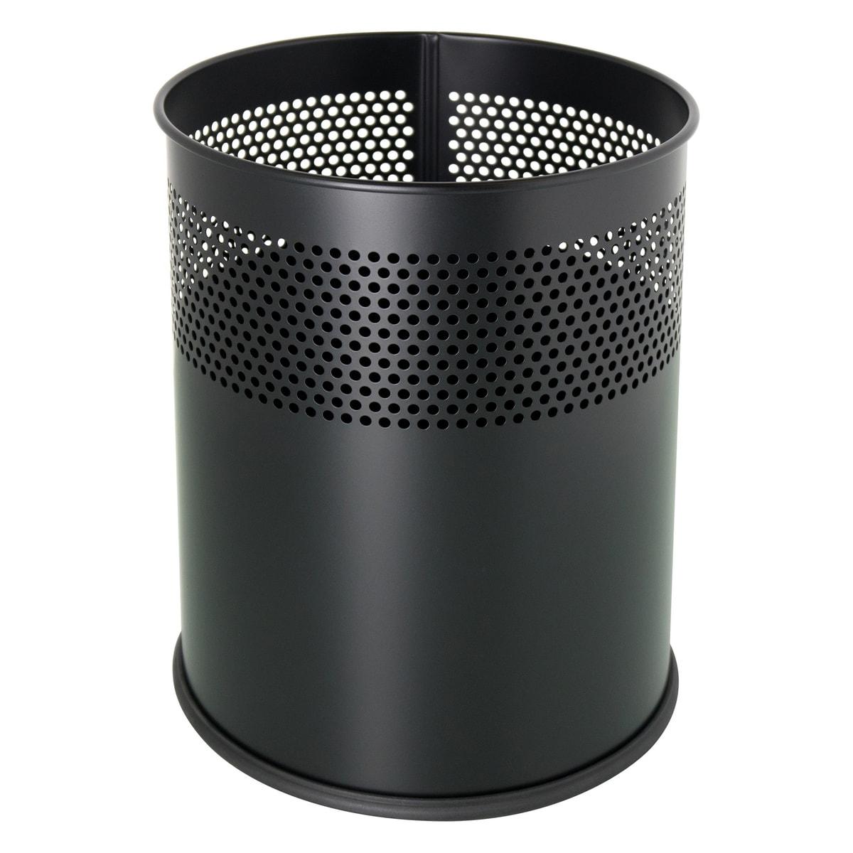 Corbeille à papier helit the dot 15 litres noire, vue d'ensemble