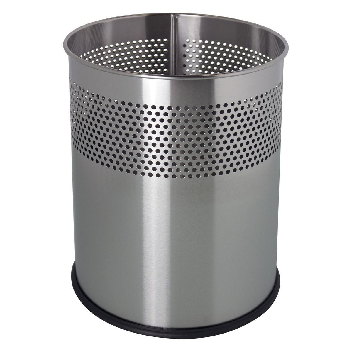 Corbeille à papier helit the dot 15 litres argent, vue d'ensemble