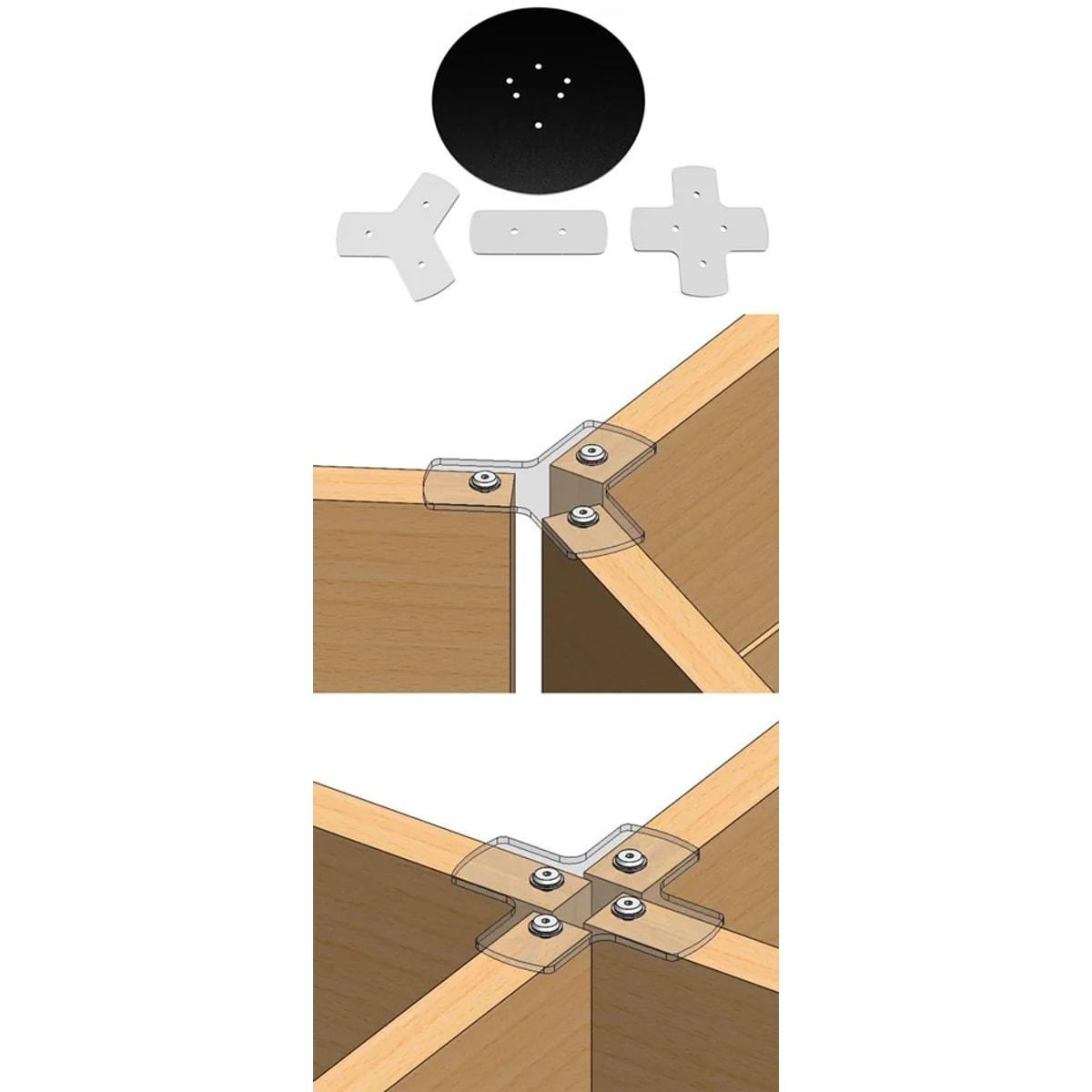 Kit de raccord pour cloison acoustique en bois PAPERFLOW kit de raccord cloison bois, raccords entre deux cloisons, en ligne et en angle