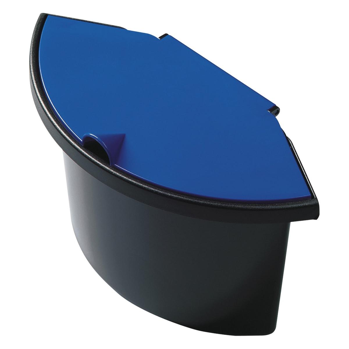 Insert à déchets helit the collector 2 litres avec couvercle noir, couvercle bleu, vue d'ensemble