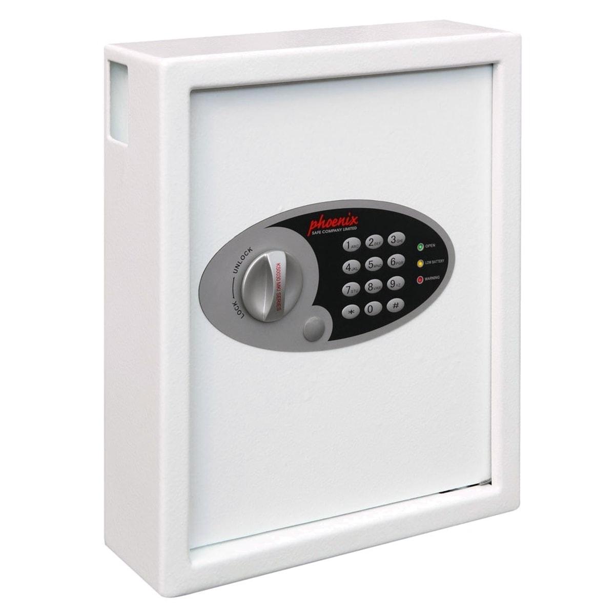 Armoire à clés sécurisée, 48 clés, trappe de dépôt CYGNUS KS0032E MKII PHOENIX - Armoire à clés sécurisée Phoenix CYGNUS KS0032E MKII, vue d'ensemble, porte fermée