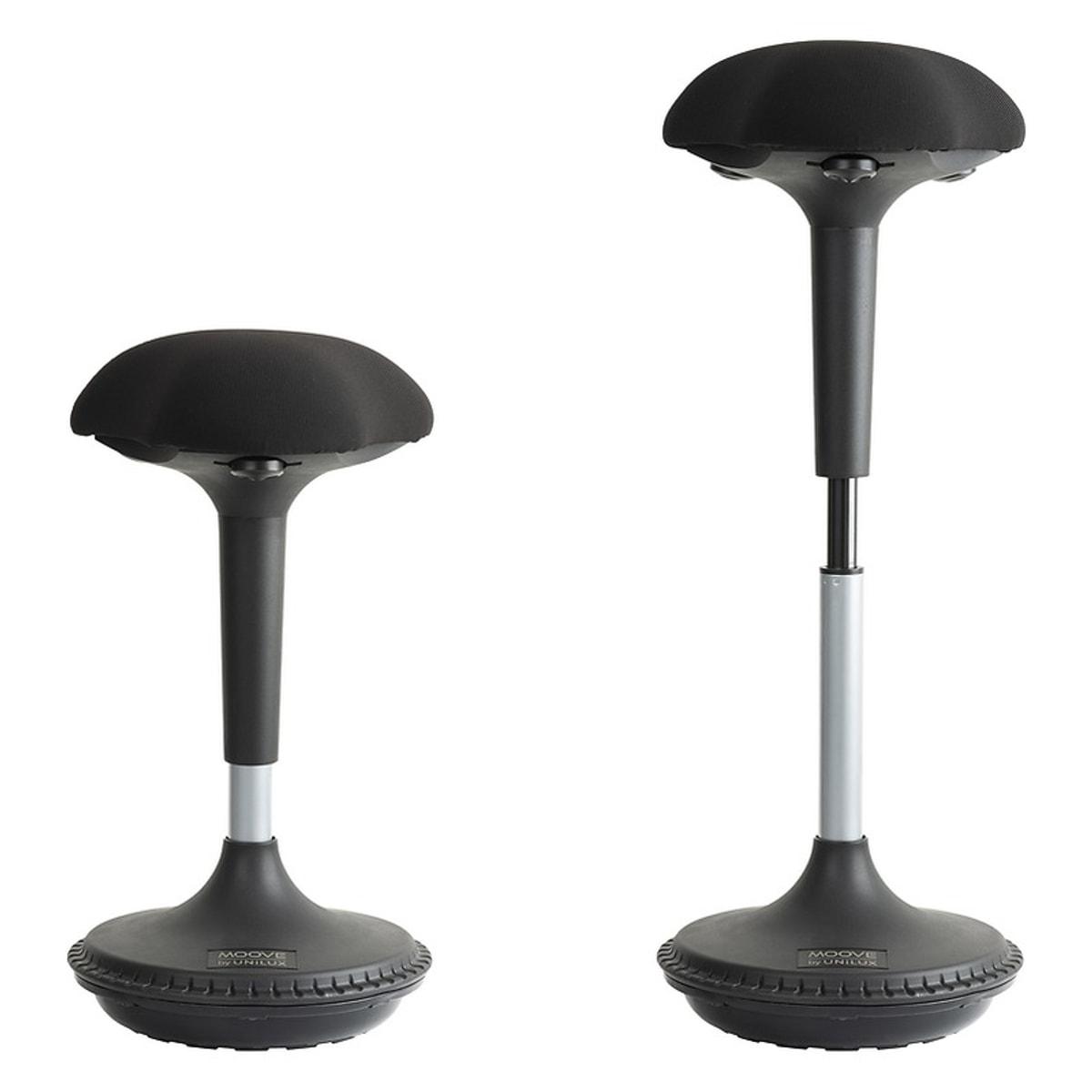 Tabouret assis-debout MOOVE noir UNILUX - Tabouret assis-debout UNILUX MOOVE noir, vue d'ensemble