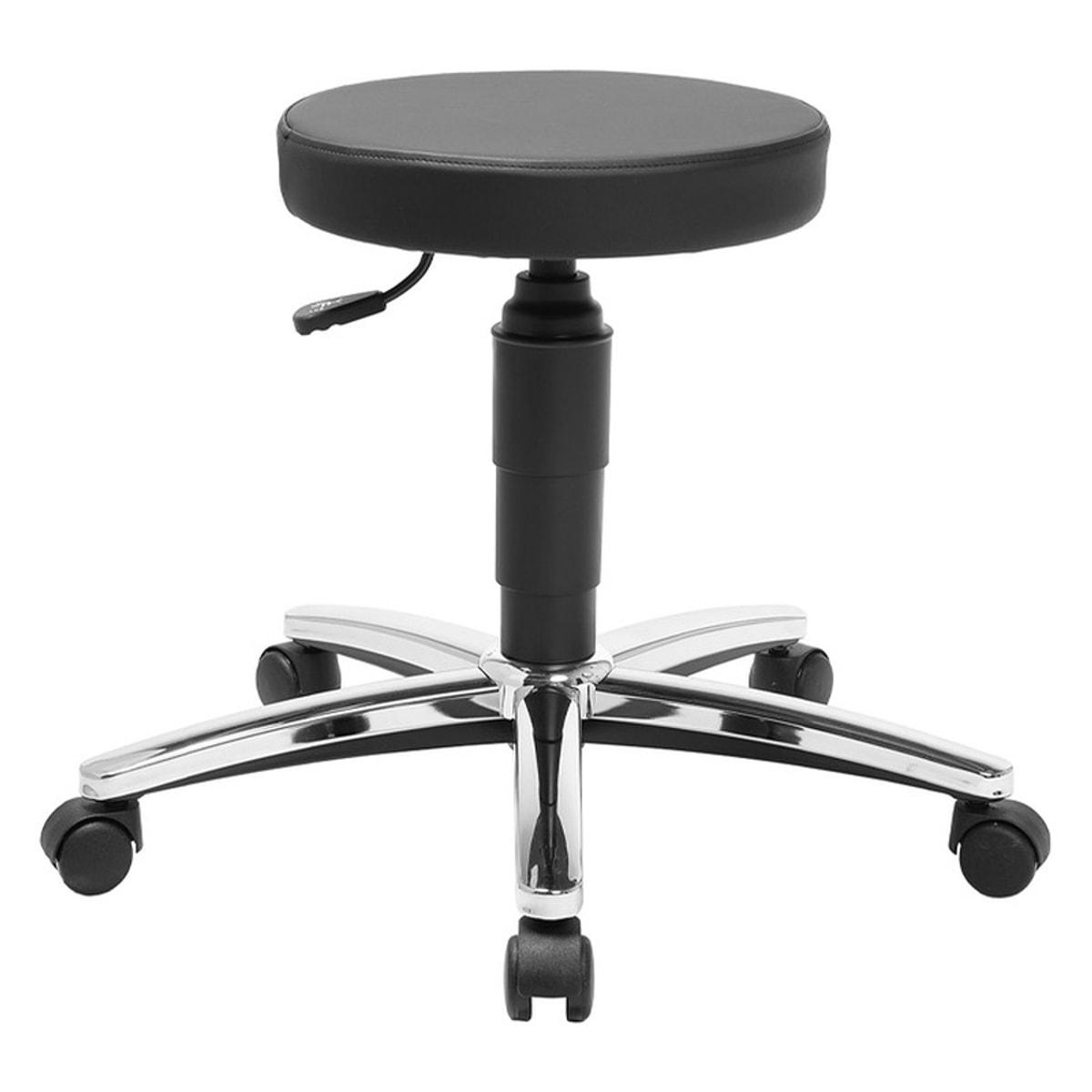 Tabouret pivotant TEC 70 chrome, Skai noir TOPSTAR - Tabouret pivotant Topstar TEC 70 chrome, Skai noir, vue d'ensemble